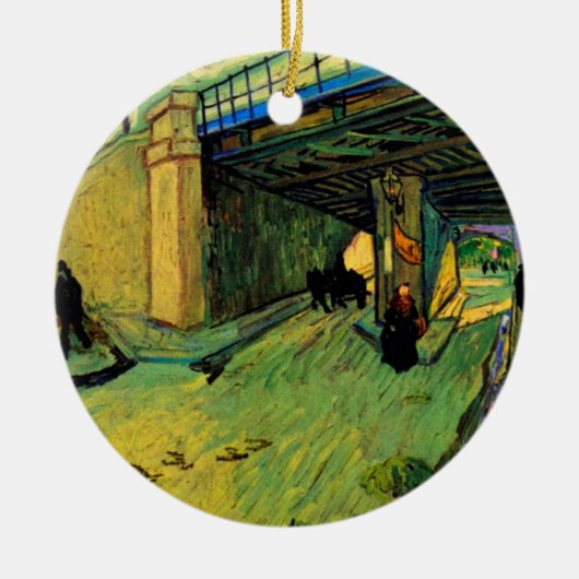 Spoorbrug over Montmajour door Vincent van Gogh Keramisch Ornament (Voorkant)