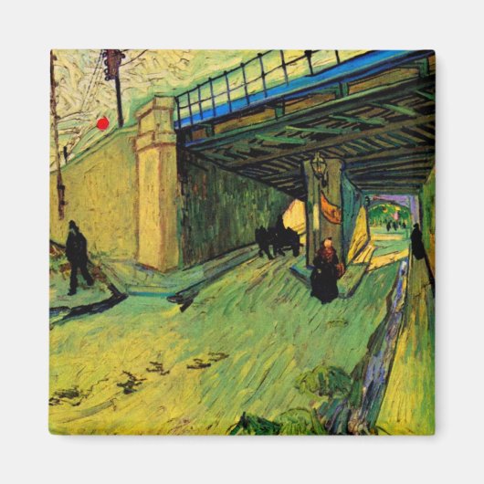 Spoorbrug over Montmajour door Vincent van Gogh Magneet (Voorkant)