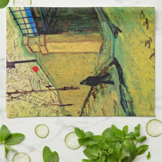 Spoorbrug over Montmajour door Vincent van Gogh Theedoek (Gevouwen)