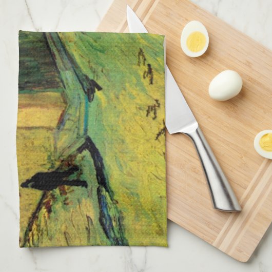 Spoorbrug over Montmajour door Vincent van Gogh Theedoek (Quarter Fold)