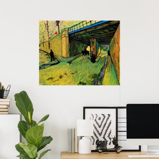 Spoorbrug over Montmajour van Vincent van Gogh Poster (Thuiskantoor)