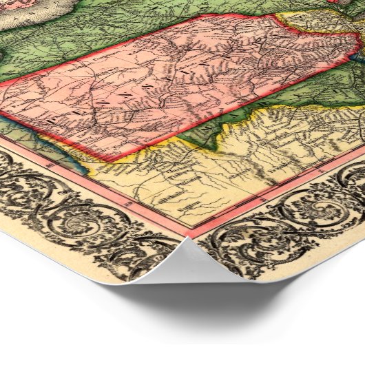  spoorkaart 1856 New England Poster (Hoek)