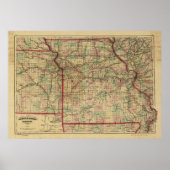  spoorkaart Missouri (1872) Poster (Voorkant)