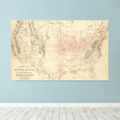 spoorkaart van de Verenigde Staten (1886) Canvas Afdruk (Insitu (Houten vloer))