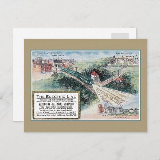 spoorlijn Baltimore MD 1912 Briefkaart (Voorkant / Achterkant)