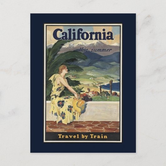  spoorlijn Californische reisreclame Briefkaart (Voorkant)
