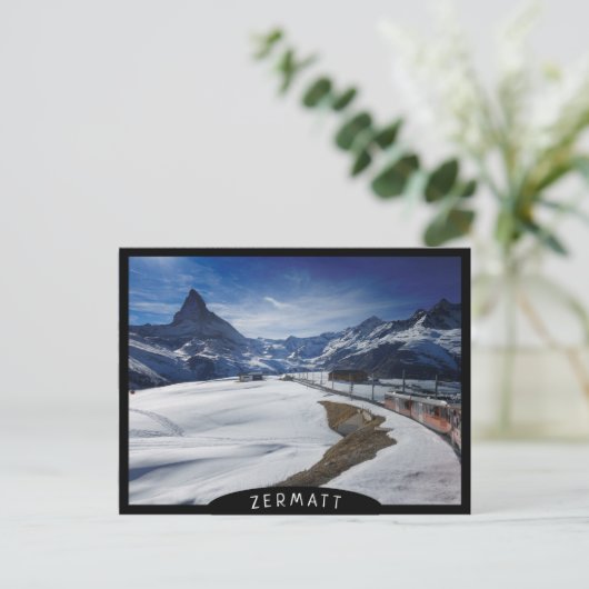 Spoorlijn Gornergrat en Matterhorn in Zermatt Briefkaart (Staand voorkant)