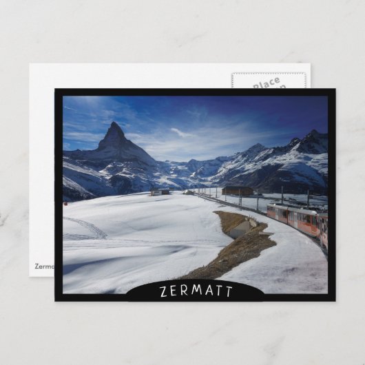 Spoorlijn Gornergrat en Matterhorn in Zermatt Briefkaart (Voorkant / Achterkant)