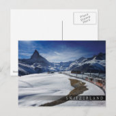 Spoorlijn Gornergrat en Matterhorn in Zermatt Briefkaart (Voorkant / Achterkant)