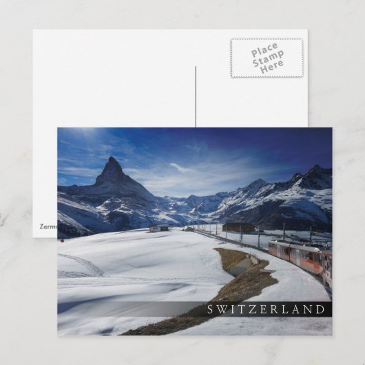 Spoorlijn Gornergrat en Matterhorn in Zermatt Briefkaart (Voorkant / Achterkant)