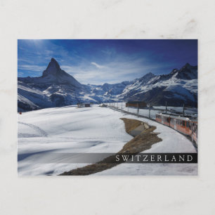 Spoorlijn Gornergrat en Matterhorn in Zermatt Briefkaart