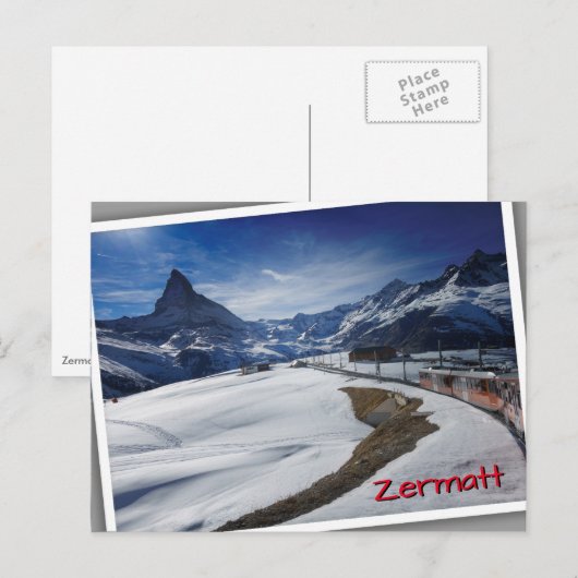 Spoorlijn Gornergrat en Matterhorn in Zermatt Briefkaart (Voorkant / Achterkant)