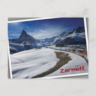Spoorlijn Gornergrat en Matterhorn in Zermatt Briefkaart