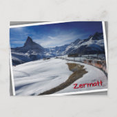 Spoorlijn Gornergrat en Matterhorn in Zermatt Briefkaart (Voorkant)