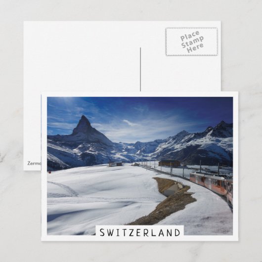 Spoorlijn Gornergrat en Matterhorn in Zermatt Briefkaart (Voorkant / Achterkant)