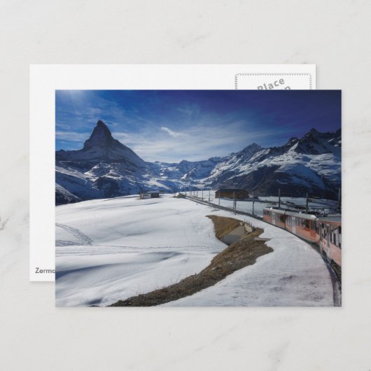 Spoorlijn Gornergrat en Matterhorn in Zermatt Briefkaart (Voorkant / Achterkant)