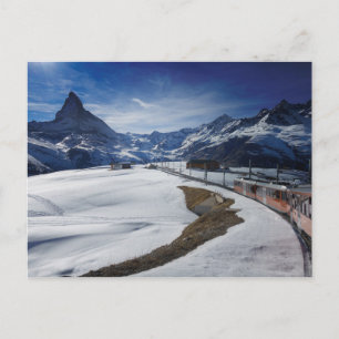 Spoorlijn Gornergrat en Matterhorn in Zermatt Briefkaart