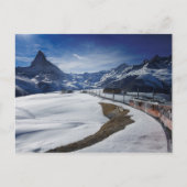 Spoorlijn Gornergrat en Matterhorn in Zermatt Briefkaart (Voorkant)