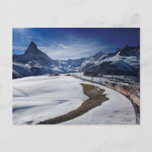 Spoorlijn Gornergrat en Matterhorn in Zermatt Briefkaart (Voorkant)