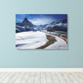 Spoorlijn Gornergrat en Matterhorn in Zermatt Canvas Afdruk (Insitu (Houten vloer))