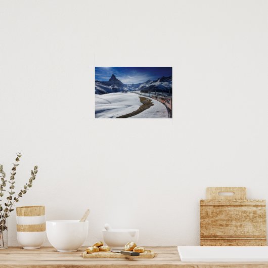 Spoorlijn Gornergrat en Matterhorn in Zermatt Poster (Keuken)