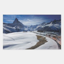 Spoorlijn Gornergrat en Matterhorn in Zermatt Rechthoekige Sticker
