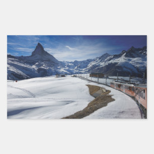 Spoorlijn Gornergrat en Matterhorn in Zermatt Rechthoekige Sticker