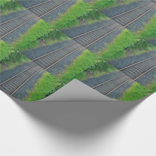 Spoorlijn in Natuur, landschap Cadeaupapier (Hoek)