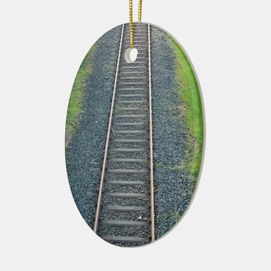 Spoorlijn in Natuur, landschap Keramisch Ornament (Links)