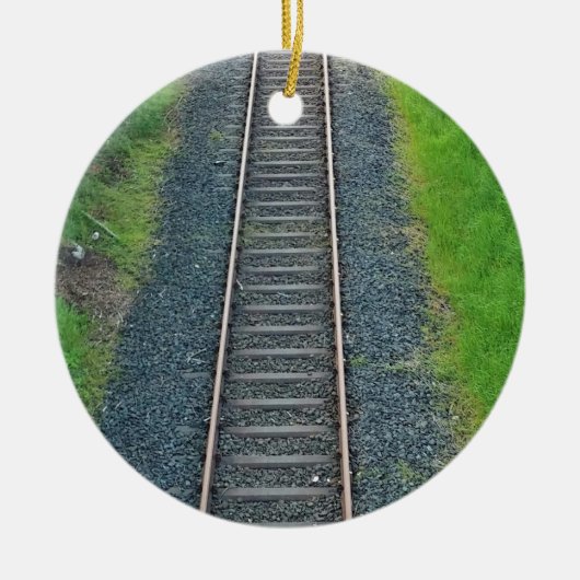 Spoorlijn in Natuur, landschap Keramisch Ornament (Voorkant)