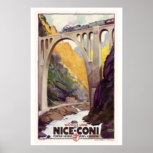 Spoorlijn Nice - Coni Fontan-Saorge Scarassoui Poster (Voorkant)