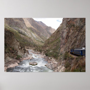 Spoorlijn van Inca naar het poster Machu Picchu