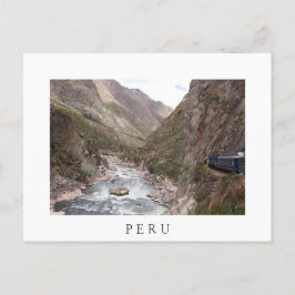 Spoorlijn van Inca naar wit briefkaart Machu Picch