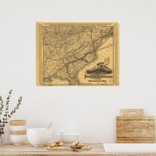 Spoorlijn zeescheepvaart poster (Keuken)