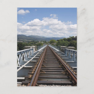 Spoorsporen boven de Eiffelbrug Briefkaart