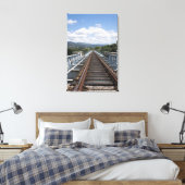 Spoorsporen boven de Eiffelbrug Canvas Afdruk (Insitu (Slaapkamer))