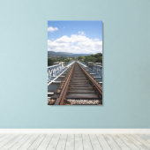 Spoorsporen boven de Eiffelbrug Canvas Afdruk (Insitu (Houten vloer))