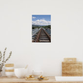 Spoorsporen boven de Eiffelbrug Poster (Keuken)
