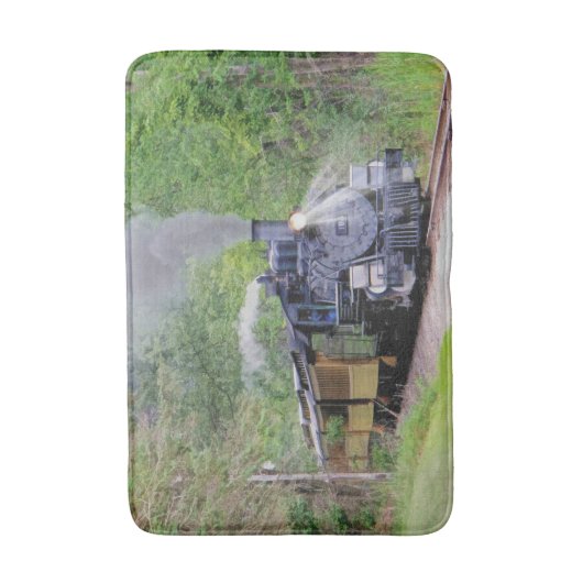 Spoorstaaftrein voor trainspotters badmat (Voorkant Verticaal)