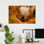 Spoorstaaftrein voor treinreizigers Art III Poster (Thuiskantoor)