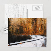 Spoorstaven in de winter briefkaart (Voorkant / Achterkant)
