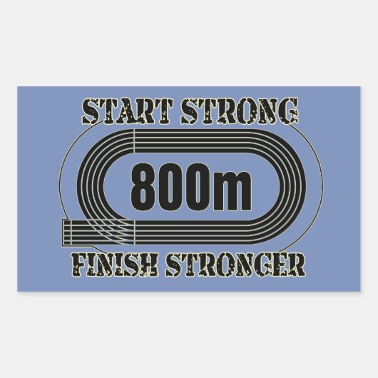 Spoorveld 800 meter, middenafstandslang rechthoekige sticker (Voorkant)