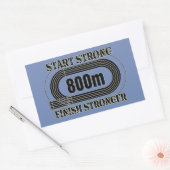 Spoorveld 800 meter, middenafstandslang rechthoekige sticker (Envelop)