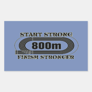 Spoorveld 800 meter, middenafstandslang rechthoekige sticker