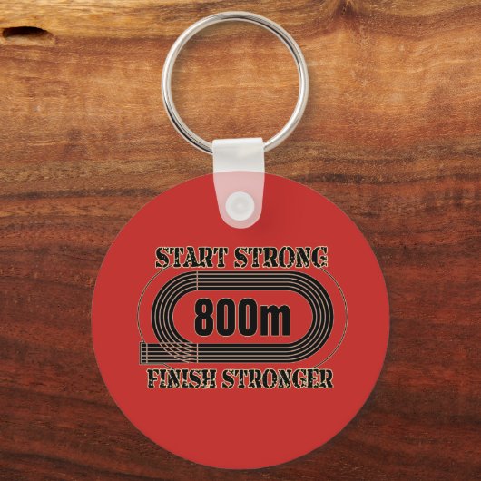 Spoorveld 800 meter, middenafstandslang sleutelhanger (Voorkant)