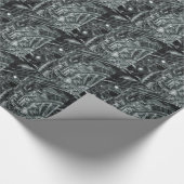 spoorweg-301155 zwarte stoomlocomotief cadeaupapier (Hoek)