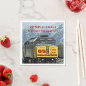 Spoorweg, 85e verjaardag, naam, papier servetten (Insitu)
