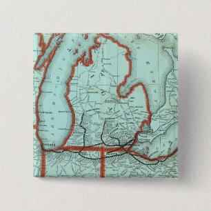 Spoorweg bij het meer van Shore en het zuiden van  Vierkante Button 5,1 Cm