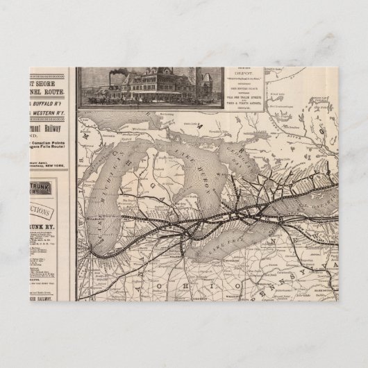 Spoorweg Chicago en Grand Trunk Briefkaart (Voorkant)