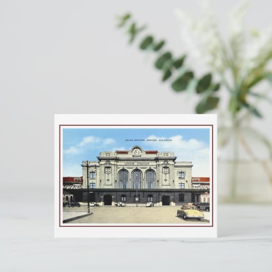  spoorweg, Denver-station, taxi's Briefkaart (Staand voorkant)